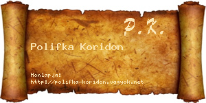 Polifka Koridon névjegykártya
